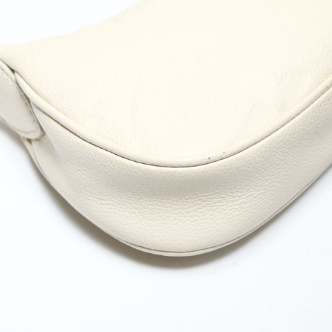 LOUIS VUITTON Off-White Empreinte Mini Moon Leather Shoulder Bag beige WS25196