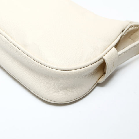 LOUIS VUITTON Off-White Empreinte Mini Moon Leather Shoulder Bag beige WS25196