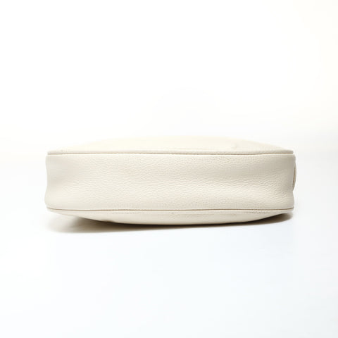 LOUIS VUITTON Off-White Empreinte Mini Moon Leather Shoulder Bag beige WS25196