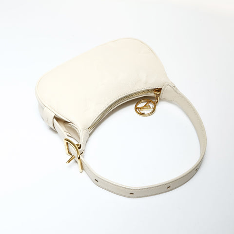 LOUIS VUITTON Off-White Empreinte Mini Moon Leather Shoulder Bag beige WS25196