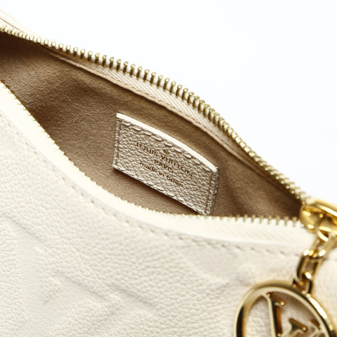 LOUIS VUITTON Off-White Empreinte Mini Moon Leather Shoulder Bag beige WS25196
