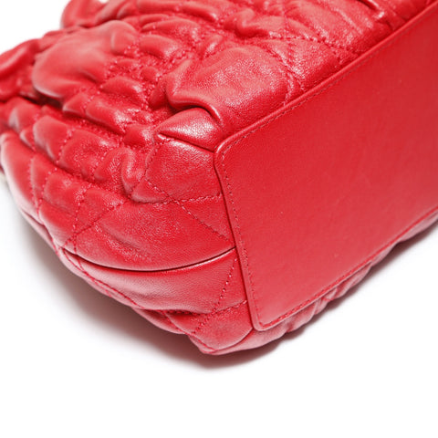 Christian Dior Cannage Mini Pearl Shoulder Bag Red WS25200