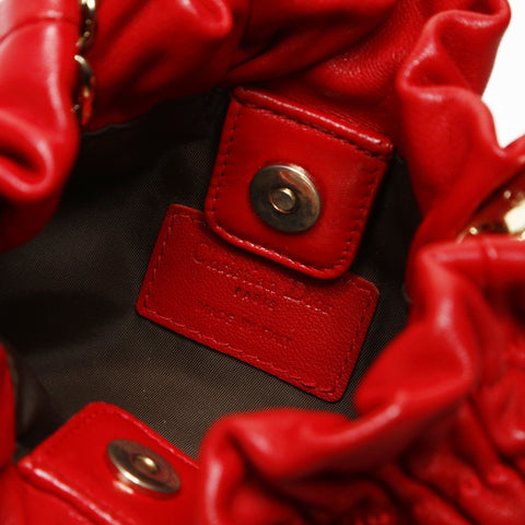 Christian Dior Cannage Mini Pearl Shoulder Bag Red WS25200