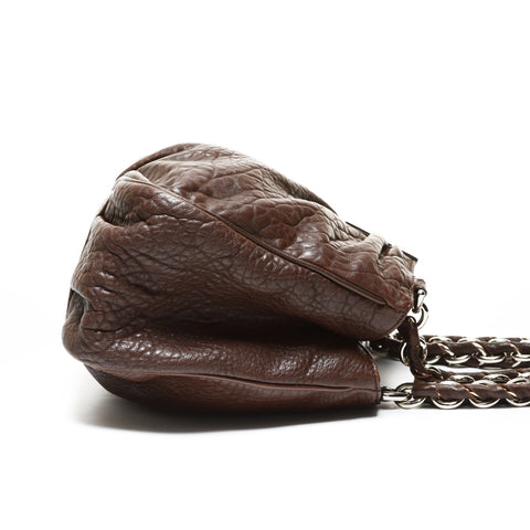FENDI Leather Chain Mia Shoulder Bag Brown WS25201