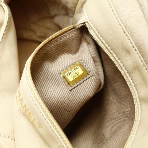 CHANEL Ivory Mouton Suede COCO Mark 10 Series 2005-2006 Handbag beige WS25202
