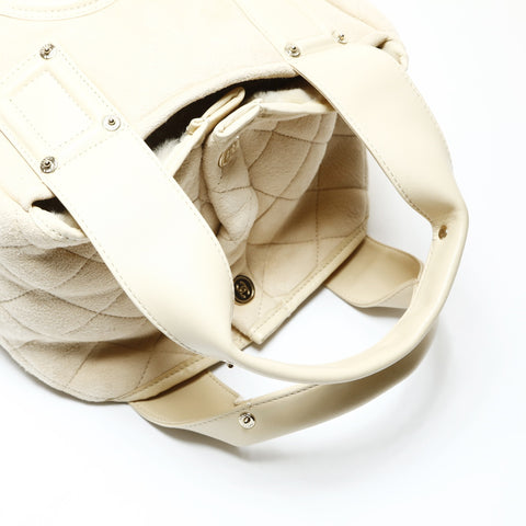 CHANEL Ivory Mouton Suede COCO Mark 10 Series 2005-2006 Handbag beige WS25202