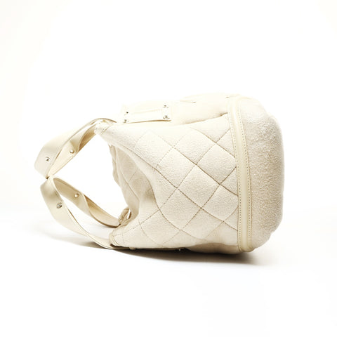 CHANEL Ivory Mouton Suede COCO Mark 10 Series 2005-2006 Handbag beige WS25202