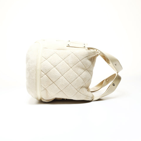 CHANEL Ivory Mouton Suede COCO Mark 10 Series 2005-2006 Handbag beige WS25202