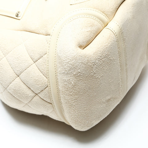 CHANEL Ivory Mouton Suede COCO Mark 10 Series 2005-2006 Handbag beige WS25202