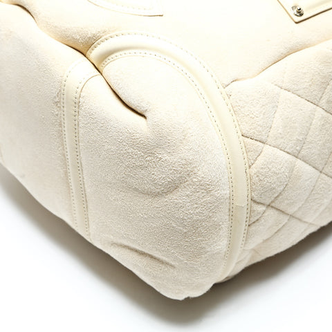 CHANEL Ivory Mouton Suede COCO Mark 10 Series 2005-2006 Handbag beige WS25202