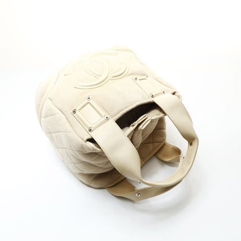 CHANEL Ivory Mouton Suede COCO Mark 10 Series 2005-2006 Handbag beige WS25202