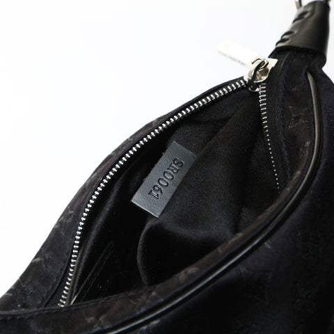 LOUIS VUITTON Satin Monogram Little Boulogne Handbag black WS25203