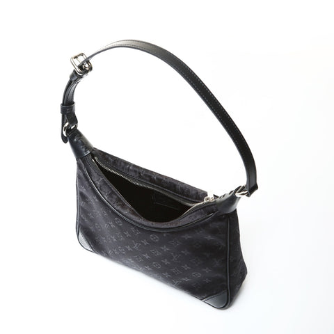LOUIS VUITTON Satin Monogram Little Boulogne Handbag black WS25203