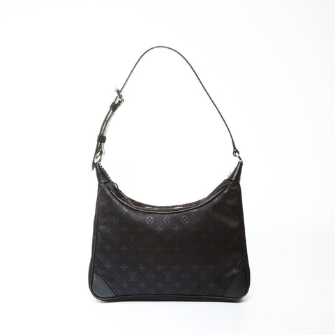 LOUIS VUITTON Satin Monogram Little Boulogne Handbag black WS25203