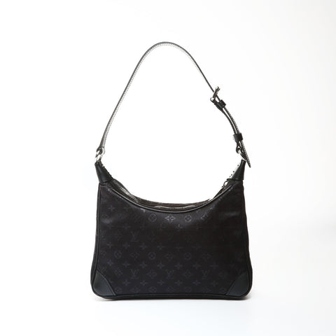 LOUIS VUITTON Satin Monogram Little Boulogne Handbag black WS25203