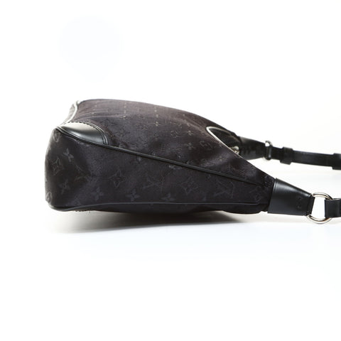 LOUIS VUITTON Satin Monogram Little Boulogne Handbag black WS25203