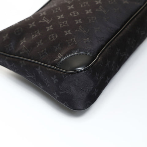 LOUIS VUITTON Satin Monogram Little Boulogne Handbag black WS25203