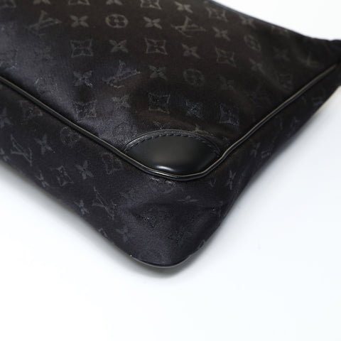 LOUIS VUITTON Satin Monogram Little Boulogne Handbag black WS25203