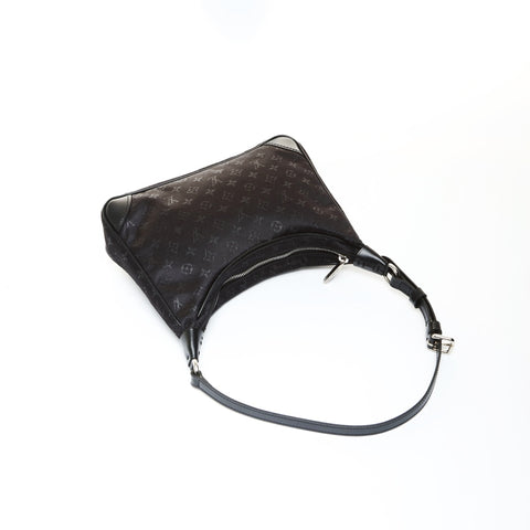LOUIS VUITTON Satin Monogram Little Boulogne Handbag black WS25203