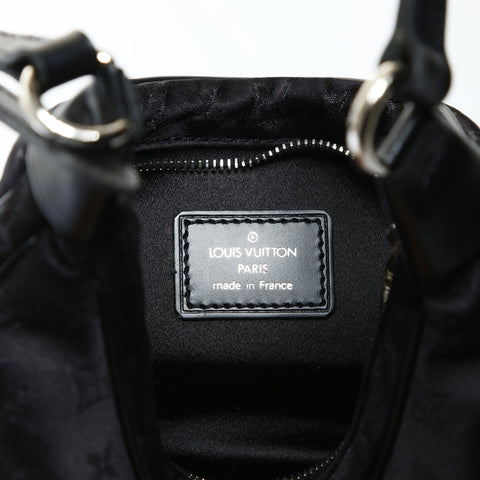 LOUIS VUITTON Satin Monogram Little Boulogne Handbag black WS25203