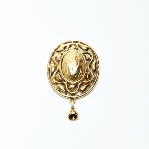 YVES SAINT LAURENT bell Brooch gold WS25210