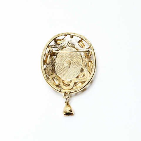 YVES SAINT LAURENT bell Brooch gold WS25210