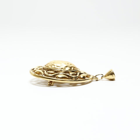 YVES SAINT LAURENT bell Brooch gold WS25210