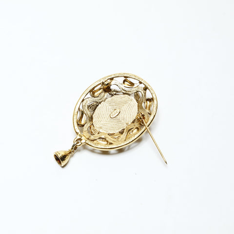 YVES SAINT LAURENT bell Brooch gold WS25210