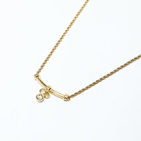 Christian Dior Rhinestone Necklace gold WS25211