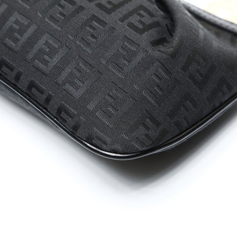 FENDI Canvas Zucchino Accessory Pouch Shoulder Bag black WS25212