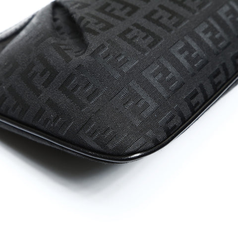 FENDI Canvas Zucchino Accessory Pouch Shoulder Bag black WS25212