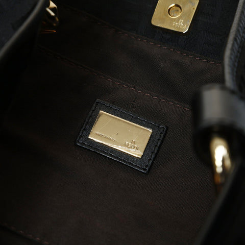 FENDI Zucchino Canvas Shoulder Bag black WS25213