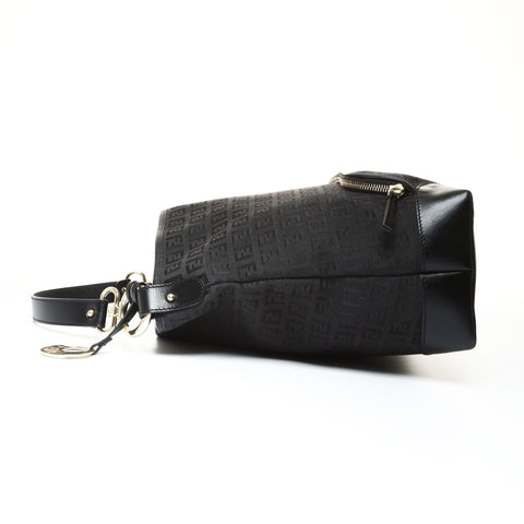 FENDI Zucchino Canvas Shoulder Bag black WS25213