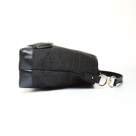 FENDI Zucchino Canvas Shoulder Bag black WS25213