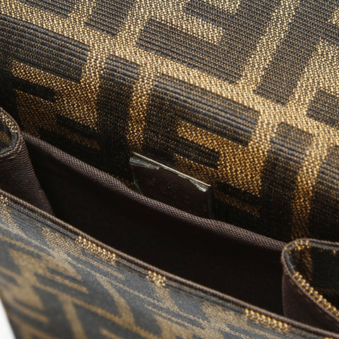 FENDI Zucca Canvas Mamma Bucket Mini Shoulder Bag Brown WS25215