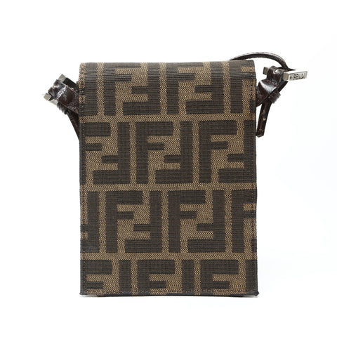 FENDI Zucca Canvas Mamma Bucket Mini Shoulder Bag Brown WS25215