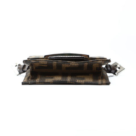 FENDI Zucca Canvas Mamma Bucket Mini Shoulder Bag Brown WS25215