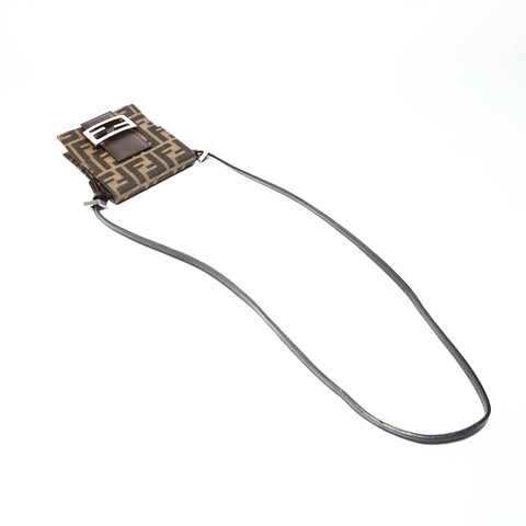 FENDI Zucca Canvas Mamma Bucket Mini Shoulder Bag Brown WS25215