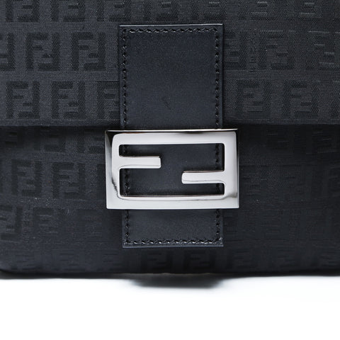 FENDI Mamma Bucket Canvas Shoulder Bag black WS25216