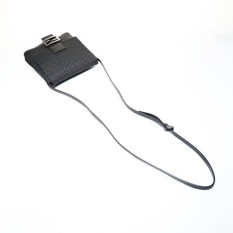 FENDI Mamma Bucket Canvas Shoulder Bag black WS25216