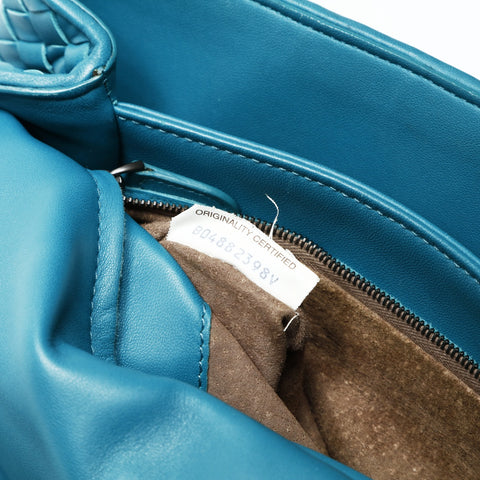 BOTTEGAVENETA INTRECCIATO OLYMPIA Shoulder Bag blue WS25222