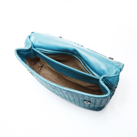BOTTEGAVENETA INTRECCIATO OLYMPIA Shoulder Bag blue WS25222