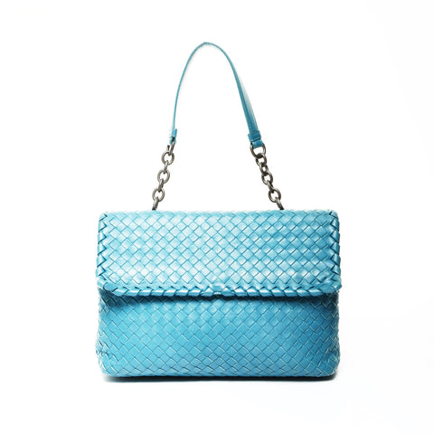 BOTTEGAVENETA INTRECCIATO OLYMPIA Shoulder Bag blue WS25222