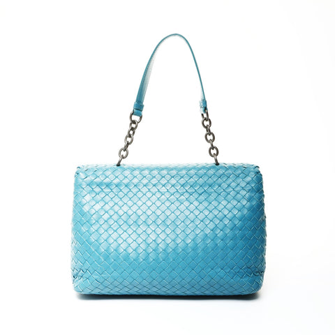 BOTTEGAVENETA INTRECCIATO OLYMPIA Shoulder Bag blue WS25222