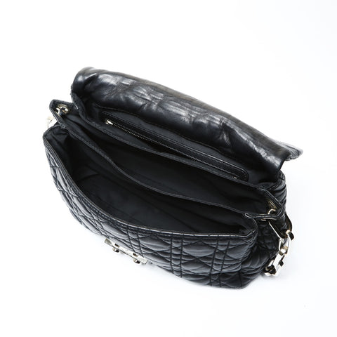 Christian Dior New Rock Cannage Flap One Belt Shoulder Bag black WS25224