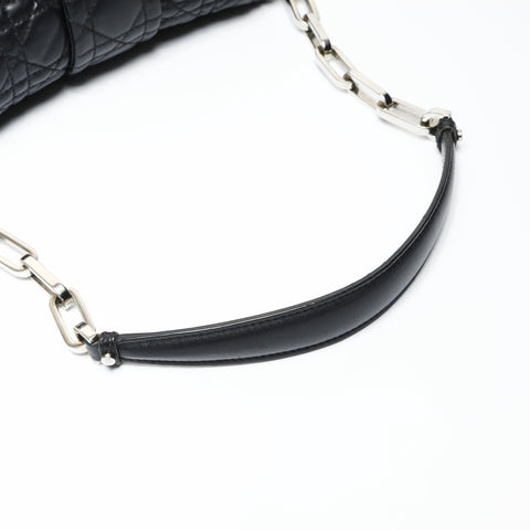 Christian Dior New Rock Cannage Flap One Belt Shoulder Bag black WS25224