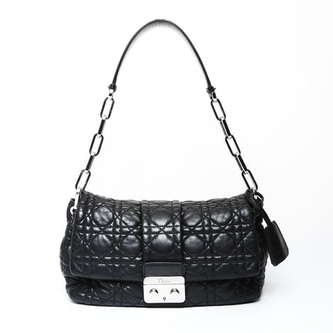 Christian Dior New Rock Cannage Flap One Belt Shoulder Bag black WS25224