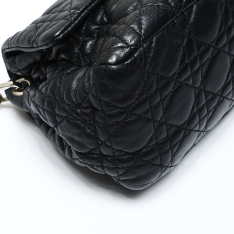 Christian Dior New Rock Cannage Flap One Belt Shoulder Bag black WS25224