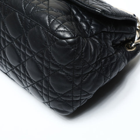 Christian Dior New Rock Cannage Flap One Belt Shoulder Bag black WS25224