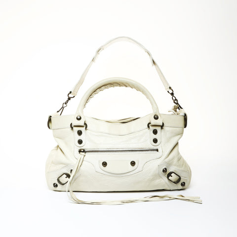 BALENCIAGA The First City 2way Cream Shoulder Bag cream WS25225